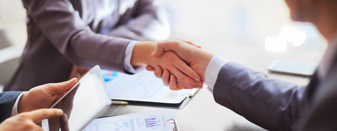 Handshake in business meeting